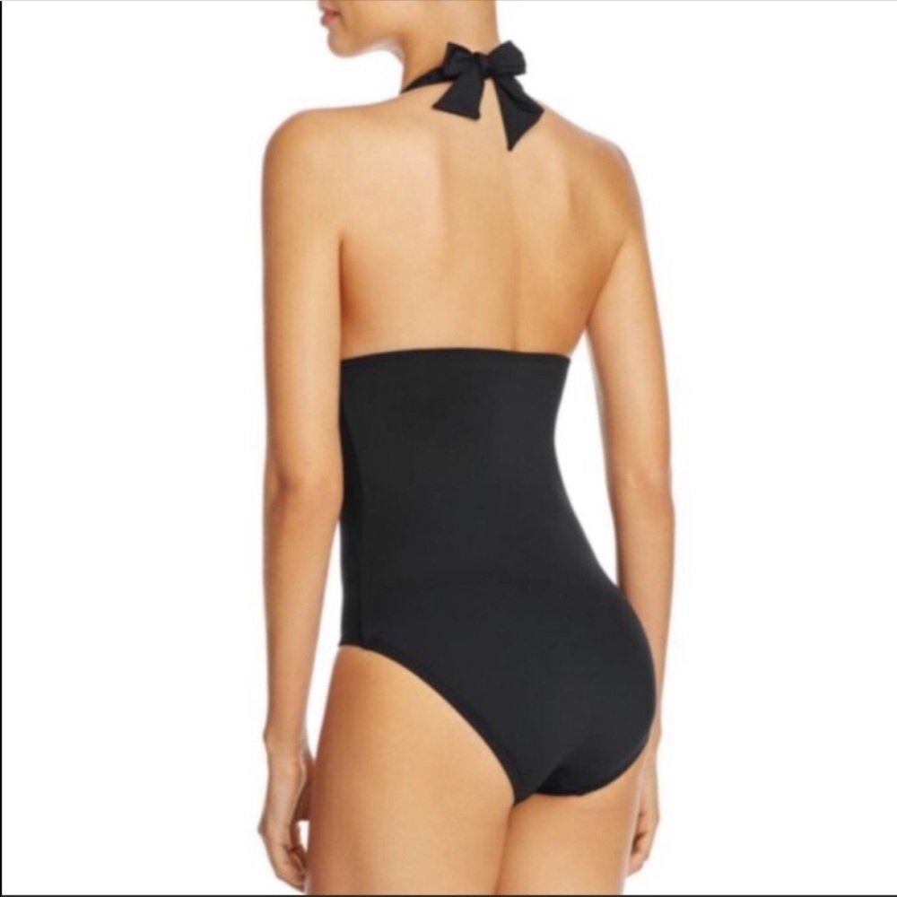 Kate Spade black Embroidery Halter Swimsuit - Picture 2 of 6